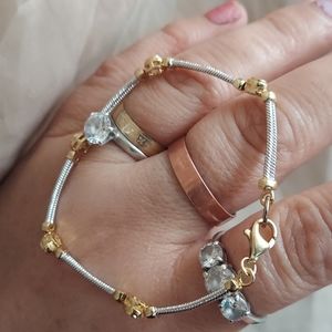 925💎 bracelet has marked ATI 925 two tone gold plated